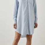 Rails  Sawyer Light Vintage Wash Long Sleeve Button Front Dress Photo 0