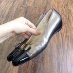 Salvatore Ferragamo Ferragamo • vintage wedge shoes bronze black leather bow detail Photo 6
