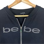 Bebe Sport Zip Hoodie Womens L Black Rhinestone Y2K Glam Athleisure Streetwear Photo 1