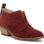 Lucky Brand Fimberly Slip On Ankle Boots Booties Maroon Red Suede Womens… Photo 0