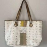 MCM  Princess Lion White Shoulder Tote Photo 0