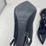 Nicholas Kirkwood Black leather pointy toe ankle strap 100mm pump heel 40.5 10.5 Photo 8