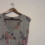 Torrid  Gray & Pink Floral Print Casual Sleeveless Jersey Skater Dress Photo 5