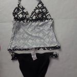 Jag jeans JAG Two Piece Geometric Halter Black/White Bikini S Resortwear Vacation Casual Photo 8