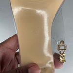 Pink Chic Chain Peep Toe Cat Heel Fish Mouth Mule Sandals Feminine Barbiecore Size 8.5 Photo 8