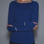 Lululemon Kanto Stripe Sapphire Blue Black Kanto Catch Me Long Sleeve Top Photo 2