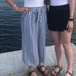 Hollister Ultra High Rise Linen Blue Striped Tie Pants Photo 1