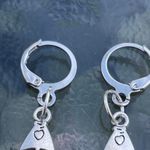 Handmade Silver Y2k Fish Bone Hoop Earrings , Punk Goth Boho Silver Photo 4