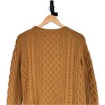 Nili Lotan Jodelle Cable Knit Sweater Cashmere sz Medium Long Sleeves Crew Neck Brown Photo 7