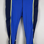 Athleta  Womens‎ Velocity Colorblock Capri Medium Blue Leggings Active Sporty Gym Photo 0