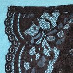 Wrap scarf floral pattern sheer black scalloped edges 20” X 58” long NEW Photo 3