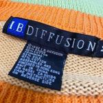 Vintage Rainbow Oversized Medium Knit Embroidered Sweater Patchwork Photo 9