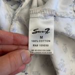 7 For All Mankind  Floral Tie-Front Button Down Shirt Womens Size M Blue‎ White Photo 5