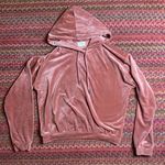 BLUSH PINK VELVET BASIC PULLOVER HOODIE Size M Photo 0