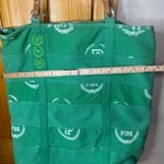 PINK - Victoria's Secret Vintage Victoria’s Secret PINK Green and White Monogram Canvas Tote Bag Photo 8