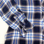 Tolani Collection Plaid Floral Paisley Tab Sleeve Button Down Tunic: Blue Photo 10