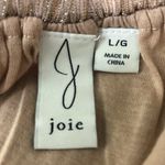 Joie  Shimmer Blouse Smocked Waist Long Sleeve Chiffon Silver Gold Metallic Sz L Photo 7