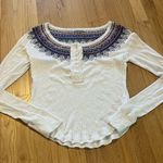 We The Free  Fair Isle Embroidered Henley Sz S Photo 0