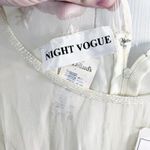 Night Vogue Vintage Ivory Silk Floral Beaded Sheath Dress White Size M Photo 2