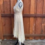 Cupshe Cream V Neck Sleeveless Lace Tassel Smocked Waist Maxi Dress Size M Photo 6