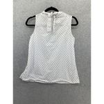 Talbots  Women's Blouse Tank Top High Neck White Polka Dot Size Small Petite Photo 1