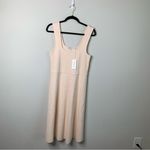 Vince  ribbed cream‎ blush sweetheart tank sweater midi dress size XL Photo 2