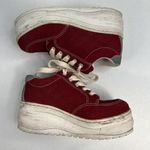 Candie's Y2K Candie’s 6 Red Platform Chunky Heel Sneakers Shoes Suede Grunge Punk Retro Photo 3