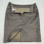 Charter Club Pencil Skirt 14 Women Shiny Gold Knee Length Metallic Lined Photo 7