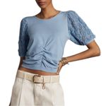 Anthropologie  Ruched Short Sleeve Sweater NWT Photo 1