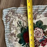 Club 7 Echo Women's 100% Silk Square Neck Scarf Stripe & Red Roses Print Photo 2