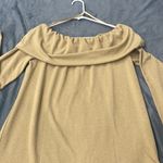 Loft NWT  Womens Ribbed Off The Shoulder Top Sweater Long Sleeves Sz L Photo 2