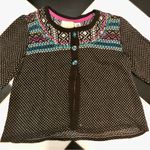 Anthropologie  Guinevere Cardigan Fair Isle Knit Sweater Capelet Brown Rainbow L Photo 1