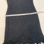 Laurence Kazar Vintage Black Short Sleeve Beaded Sequined Midi Cocktail Dress Sm Photo 13
