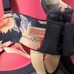 VS PINK Wear Everywhere Lightly Lined Roses Floral Bra Size 34D Navy Blue White Photo 4