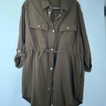 ZARA  Flowing Overshirt Dress / Jacket - Khaki - Size S Photo 3
