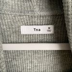 Aritzia  TNA Gray Cowl Neck Raw Hem Long Sleeve Flannel Medium M Photo 5