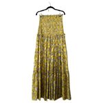 Alexis Gaarza Flared Floral Maxi Skirt Yellow Sz M Photo 2