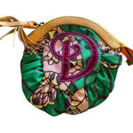 Anthropologie  Lucky Penny Elegant Green and Tan Floral coin purse Photo 0