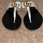 Gucci Womens  Leather Thong Sandal with Double G Photo 1