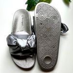 Nature Breeze  Silver Satin Slides Sandals Sz 6.5 Photo 3