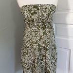 American Eagle  Sun Dress Womens Size 4 Green and White Floral Cotton Strapless Photo 0