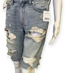 Free People Mid Vintage Indigo Distressed Shorts Photo 4