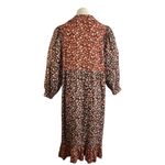 ZARA  Floral Printed Midi Mixed Pattern Balloon Sleeve Shirt Dress Photo 13