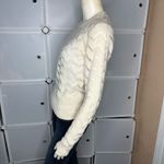 Hinge  Ivory Semi Sheer Chevron Knit Sweater Women's Size XS Photo 10