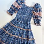 NEW Sea New York Women’s Rosita Cotton Puff Sleeve Smocked Dress Blue Size XXS Photo 7