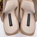 French Connection Tan Nude Slide Sandal Chunky Heel Tortoise Shell Buckle Size 9 Photo 6