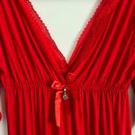 Red Lace Trim V Neck Lingerie Nightgown-Size Medium Photo 1