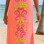 Lilly Pulitzer  Ferra Coverup Dress Womens XS Orange Halter Coastal Resort Beachy Photo 0