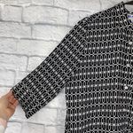 Blair 1 Blair button down 3/4 sleeve print top black & white sz medium women Photo 4