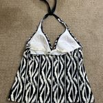 Women’s Medium Black/White Striped Tankini Black Photo 1